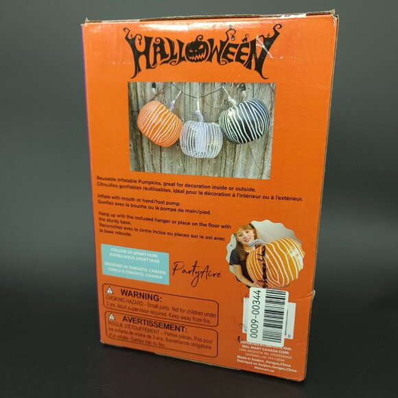 Halloween Party Decor 3 Pack Inflatable Pumpkins  New - Picture 4 of 7